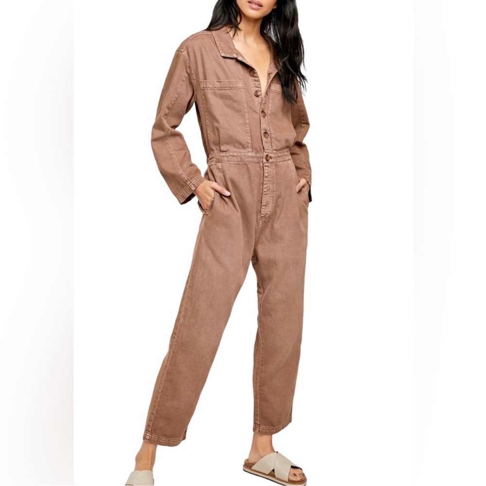 Free people denim jumpsuit